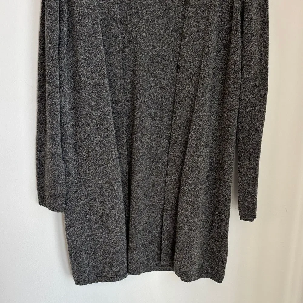 Eileen Fisher vintage merino wool Charcoal long knit Cardigan sweater women’s XL
